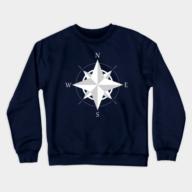 Rose Of The Winds (White Version) Crewneck Sweatshirt by Lumos19Studio